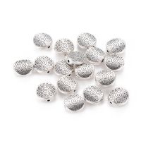 20pc  Tibetan Style Alloy Beads Lead Free and Cadmium Free Flat Round with Star Antique Silver about 10mm in diameter 4mm thick hole: 1.5mm