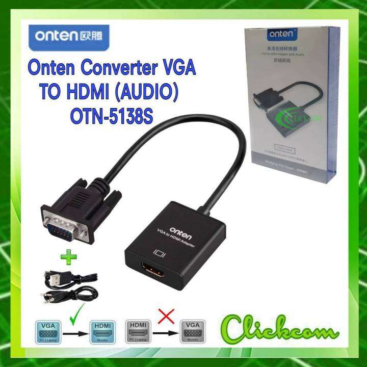 Onten OTN5138S VGA To HDMI(FM) Adapter with Audioตัวแปลงสัญญาณภาพจาก