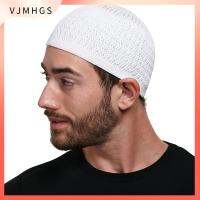 VJMHGS ผ้าขนสัตว์ขนแกะ หมวกมุสลิม ฤดูหนาวที่อบอุ่น 10สี หมวกมัสยิด แฟชั่นสำหรับผู้หญิง หมวกกะโหลกศีรษะ ชายหญิง