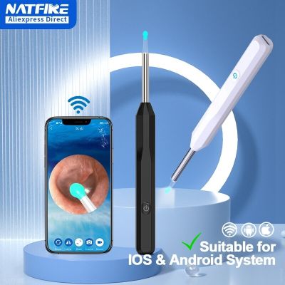 NATFIRE Wireless Ear Wax Remover Luminous Otoscope Ear Cleaner 1296P HD Visual Ear Sticks Endoscope Mini Camera Health Care