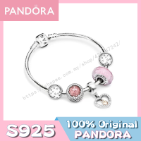 Pandora สร้อยข้อมือเงิน 925 พร้อมกล่อง ของแท้ สําหรับแฟนสาว