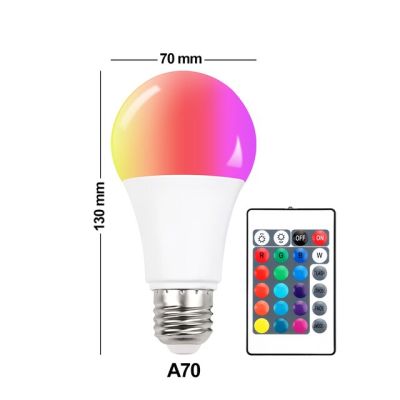 ไฟเปลี่ยนสี E27หลากสี Rgb หลอดไฟ Led Rgbw 7w12w15w มหัศจรรย์พร้อมรีโมทควบคุม24key สำหรับการตกแต่งบ้านห้อง