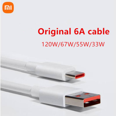 Xiaomi ดั้งเดิม USB 6A ชนิด C Xiaomi สายชาร์จเร็ว120W สายชาร์จเหมาะสำหรับ Black Shark 5pro สายข้อมูล Redmi Note11 Pro เข้ากันได้กับ67W 65W 55W 33W