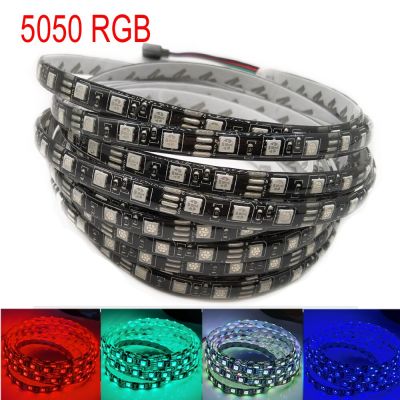 ไฟแถบไฟ LED RGB แบบยืดหยุ่น60 LED/m 12V 0.5/1/2/3/4/5M ไม่กันน้ำ/กันน้ำได้สำหรับบ้านบาร์ KTV บ้านเทป LED หลอดไฟ LED แถบไฟ LED แถบไฟ