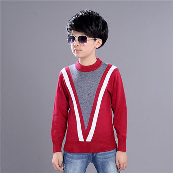 Winter clothing Boys clothes Round neck pullover Sweater winter Keep warm Kids clothes childrens clothing Cotton products