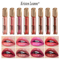 KRISTEN LEANNE ของเหลวประกายมุกสีสูง8สีลิปสติกเนื้อแมทกันน้ำลิปเคลือบริมฝีปากถ้วยไม่ติดไม่ลิปกลอสจางหาย