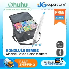 Ohuhu Alcohol Art Markers Set 216 Color Double Tipped Brush & Chisel Sketch  Mar