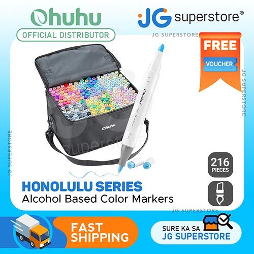 Ohuhu Honolulu Series Alcohol Based 216 Colors plus Colorless