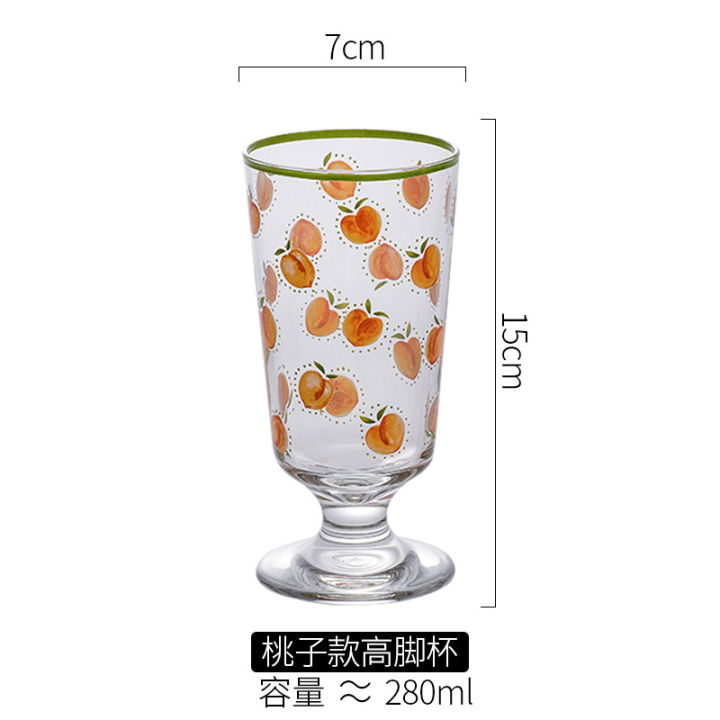 ถ้วยแบบสั้นแก้วกระจกอินฝรั่งเศสโรแมนติกเกาหลีใต้พนมเปญ-stemware-แก้วใส่เครื่องดื่มเย็นฤดูร้อนถ้วยไอศครีมสนุก