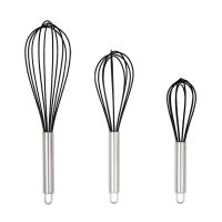 3 Pieces of Silicone Egg Beater Stainless Steel Hand Mixer Household Hand-Held Cream Mixer