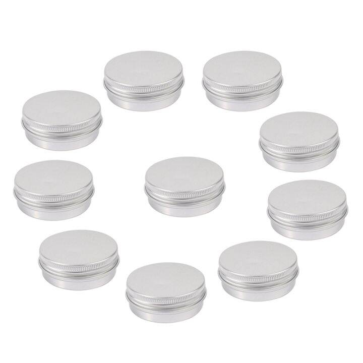 pack-of-10-balm-nail-art-cosmetic-cream-make-up-pot-lip-jar-tin-case-container-screw-capacity-empty-for-diy-cosmetics-beauty-products-30ml