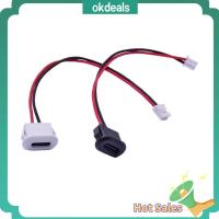 OKDEALS TYPE-C ช่องเสียบที่ชาร์จ USB 2P ค่ะ 2.0ยูเอสบี ขั้วต่อพอร์ตชาร์จ ปลั๊กสายกันน้ำ บีบอัดโดยตรง อินเตอร์เฟซข้อมูลพร้อมสายเคเบิล สายต่อสายไฟ