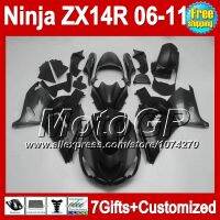 7ของขวัญสำหรับ KAWASAKI ZX-14R Matte Black 06 07 08 09 10 11 5 R 2006 2007สีเทาสีดำ2008 2009 2011 fairing