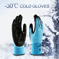 DELTA PLUS Nitrile Low Temperature Warm Gloves blue Warm Wear-resistant Work Gloves Riding Ski Windproof Protective Gloves