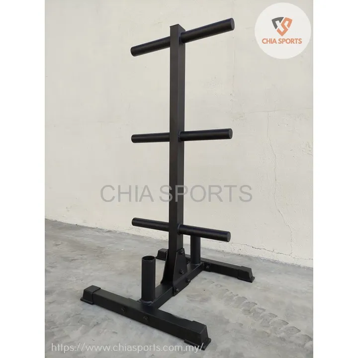 Bar and Bumper Plate Tree 2inch Olympic Vertical Weight Plate Storage