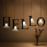 =(K)= DIY Pendant Lights Letter Light Creative A to Z Hanglamp E27 Nordic Black Iron 100cm Decor Lamps For Loft Coffee Shop