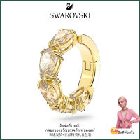 ?Swarovski?Millenia (ต่างหูเดี่ยว) ลูกแพร์รูปตัดต่างหูพลอยสีเหลือง, S925 ต่างหูแฟชั่นสตรีเงินสเตอร์ลิงของขวัญวันวาเลนไทน์ของขวัญวันเกิด