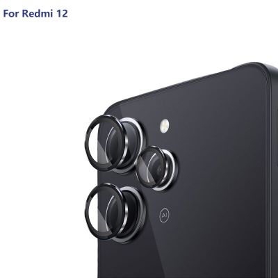เคสฝาครอบเลนส์ป้องกัน Redmi12ทำจากโลหะสำหรับ Xiaomi Redmi 12ทุกรุ่น,กระจกนิรภัยบนกล้องทำจากโลหะ