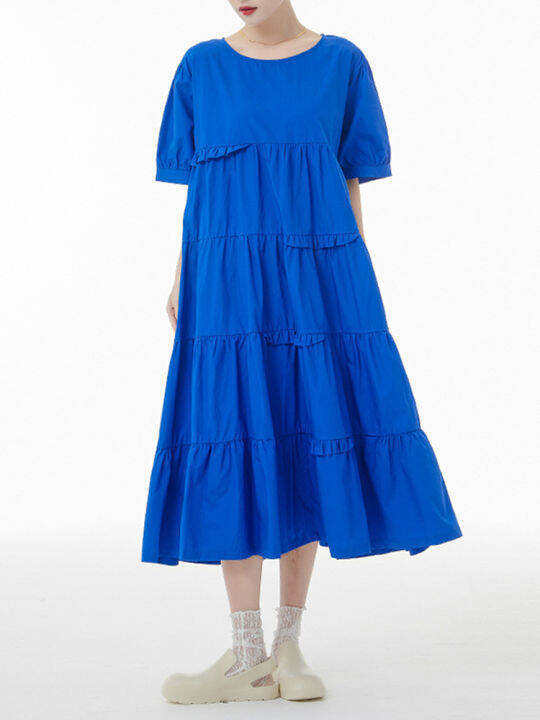 xitao-dress-casual-solid-color-loose-dress