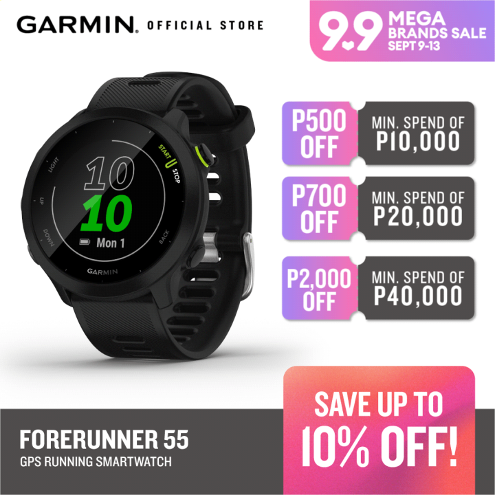 Garmin Forerunner 55, Running Fitness GPS Smartwatch, for Runners