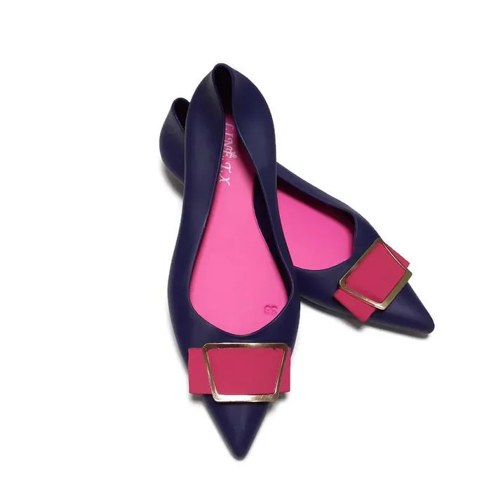 velicia shop jelly shoes wanita sepatu balet jelly casual aksen bulat 1910 3 warna dikirim random