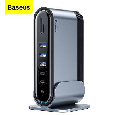 Baseus ฮับ17 In 1 USB C ประเภท C ถึง RJ45หลาย4KHD VGA USB USB 3.0พลังงานอะแดปเตอร์แท่นวางมือถือสำหรับ MacBook Pro แล็ปท็อปฮับ USB-C Feona