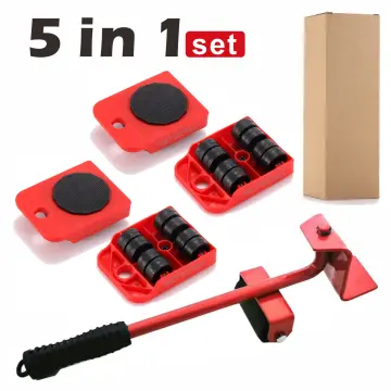 Easy Furniture Appliance Lifter And Rollers Wheels Moving Tools Transport 5  Set House Heavy Duty Keimav