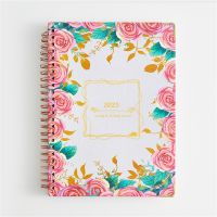 2023 365 Days Schedule Book A5 Coil Notepad Creative Flower Pattern Planner Reminder Timetable Desk Dates Diary Planner Notebook Laptop Stands