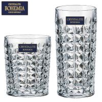 Czech imported BOHEMIA crystal glass whiskey foreign wine beer juice drink water steel frame wine glass mug cup