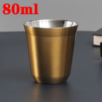 80ml 160ml Espresso Mugs Stainless Steel Espresso Cups Set, Insulated Tea Coffee Mugs Double Wall Cups Dishwasher Safe