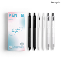 ?[wang] ปากกาเจลแบบกดขนาด0.5มม. 6ชิ้น เซ็ตหมึกสีดำพิมพ์ลายเซ็นต์อุปกรณ์เครื่องเขียนในสำนักงาน