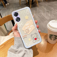 เคส OPPO A58 4G A98 A78 5G ใหม่2023เคสโทรศัพท์ซิลิโคนเนื้อนิ่มโปร่งใสลายการ์ตูนหมีน่ารักเคสโทรศัพท์ OPPO A98 5G