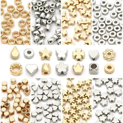 CCB Multiple Styles Spacer Beads Heart Round Bead Loose Beads For Jewelry Making DIY Bracelet Handmade Crafts 100/200/300pcs DIY accessories and other