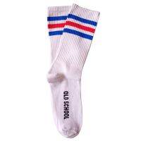 1pair Multi Variant Stripes Oldschool Skate Comfy Socks Length 34 Half Calf for Men