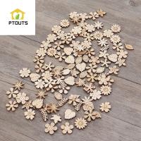 PTOUTS 100ชิ้นสีของขวัญเด็ก DIY แผ่นไม้ธรรมชาติการจดเพื่อการศึกษาของตกแต่งแบบไม้ของเล่นการตกแต่งสมุดดิดรูป