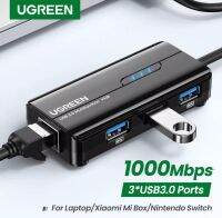 UGREEN รุ่น 20265 Network Adapter HUB USB3.0 (x3port) to Rj45 (x1port) Lan ความเร็ว 1000Mbps รองรับ Window 7/8/10, MacOS, Linux