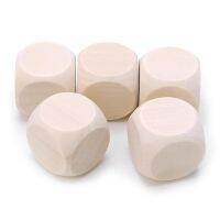 5Pcs Sided Blank Wood Dice Party Family DIY Games Printing Engraving Kid Toys