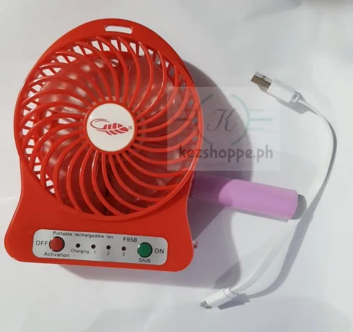 Portable Mini USB Fan Rechargeable Battery Operated with LED Light