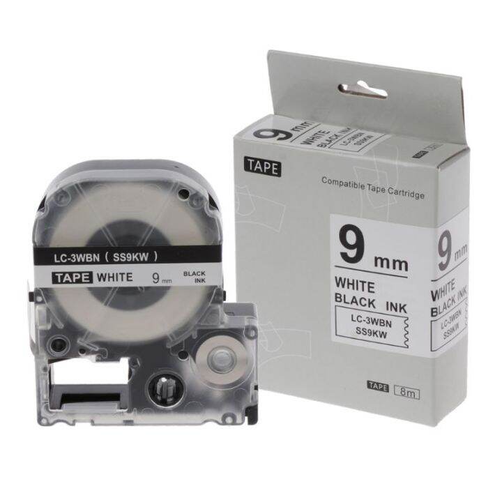 Black on White Label Tape Compatible Epson Label Tapes 9mm for LW300