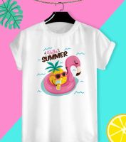 เสื้อยืด ไปเที่ยวกัน Summer Holiday น่ารัก สีสันสดใส ใส่สบาย ไม่ยืด ไม่ย้วย