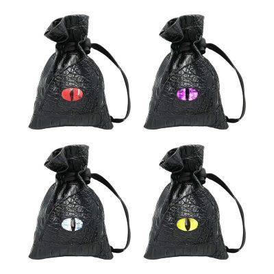 ♕✾ Dragon Eye Dice Bag Drawstring PU Leather Dice Bag Dice Organizer String Pull Coin Purse Magic Bag Drawstring Design