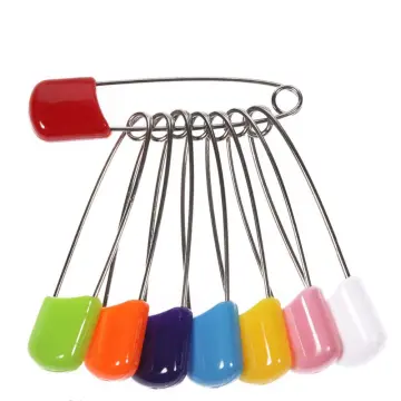 24 Pc Baby Diaper Pins Safety Pin Lock Cloth Changing Locking Clip Multi  Colors 