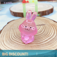 ?【Lowest price】TANG ตุ๊กตากระต่ายเรซินขนาดเล็กสะท้อนแสง2ชิ้นตุ๊กตากระต่ายตกแต่งบ้านสวนการ์ตูนสีเจี๊ยบน่ารักสุ่มสไตล์