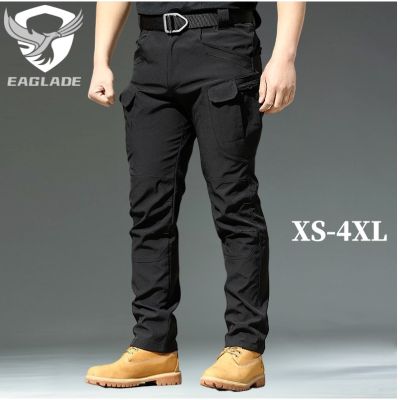 ❈☏ Eaglade กางเกงคาร์โก้ยุทธวิธี สีดํา สําหรับผู้ชาย IX7Stretch