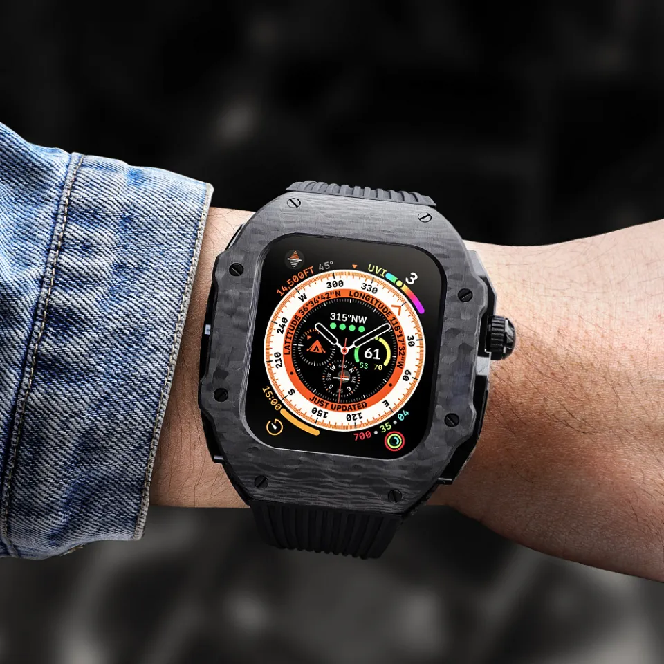 Luxury Modification Kit For Apple Watch Ultra 49mm Carbon Fiber