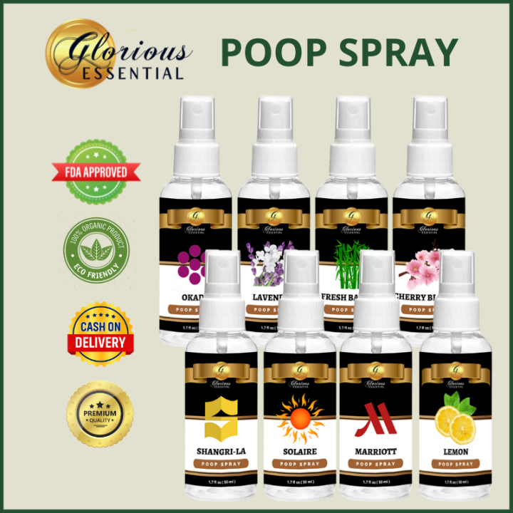GLORIOUS ESSENTIAL Poop Spray 20ml 50ml Bathroom Air Freshener Sprays
