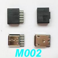 10ชิ้นบัดกรีไมโคร Usb เชื่อมต่อตัวเมียเบ้า Usb ขนาดเล็กสำหรับ5pin Diy ด้วย M002เคสกันกระแทกพลาสติก