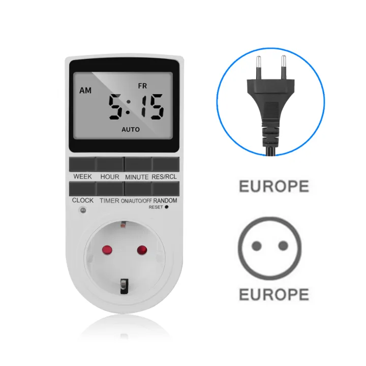 Digital Timer Switch Outlet 230V 50HZ 7 Day 12/24 Hour Timer Kitchen