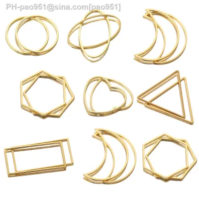 10pcs Lot Gold Stainless Steel Moon Earrings Making Supplies Bezel Earring Charms Connectors for Diy Jewelry Findings Bulk
