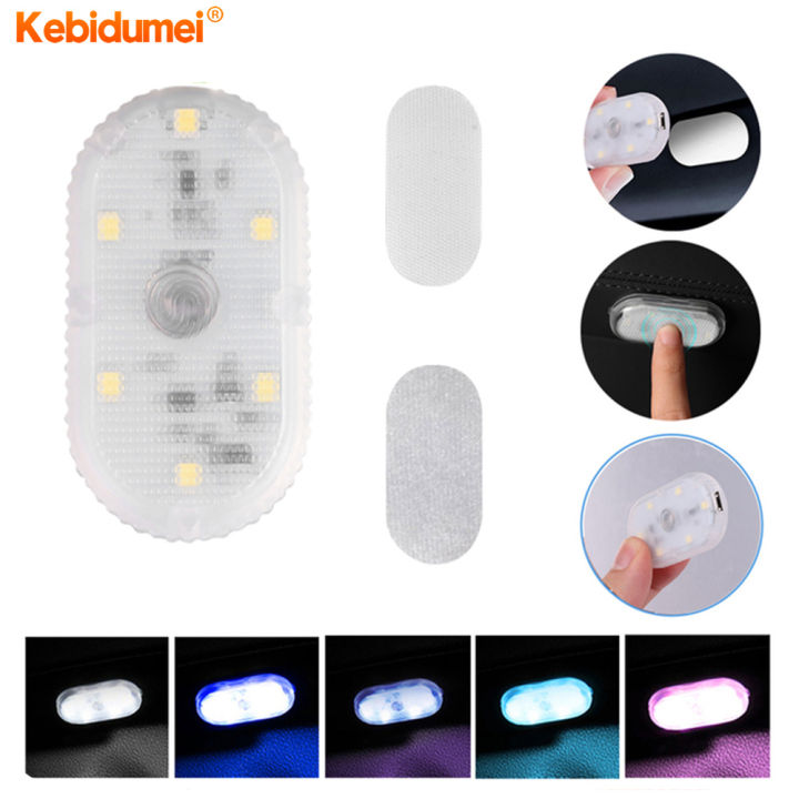 Kebidumei Car Interior 5v led Lighting Finger Touch Sensor Reading Lamp USB  Charge 6 Bulbs Car Door Light